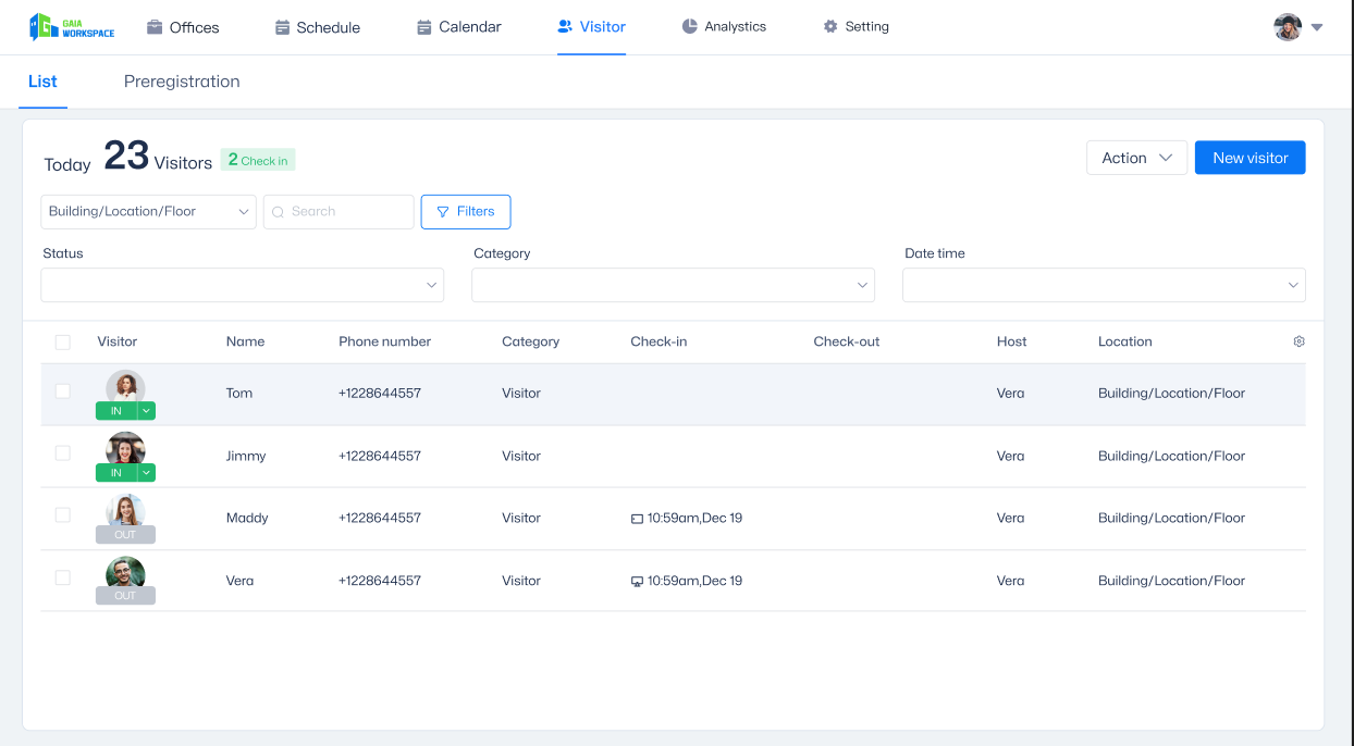 screenshot of Gaia Workspace